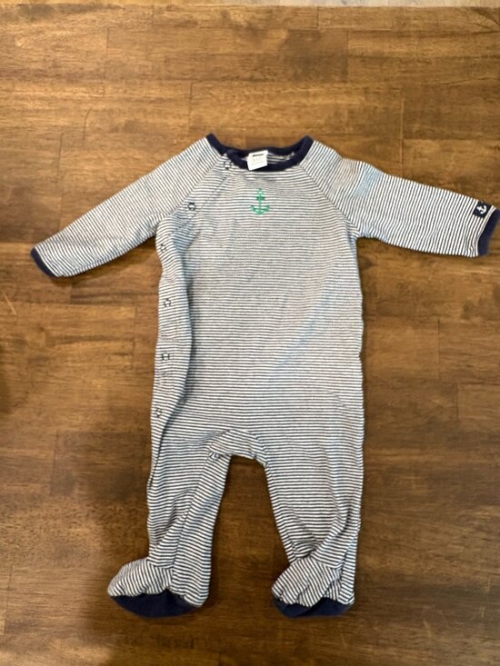 Janie and Jack Other - Navy and White sleeper, size 0-3 months